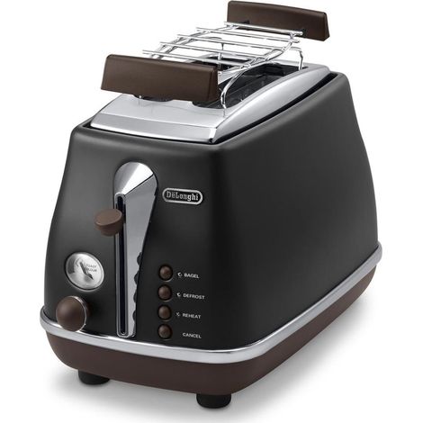 DeLonghi CTOV2103.BK Tostapane a 2 Scomparti Potenza 900 W Vintage Nero (1/5)