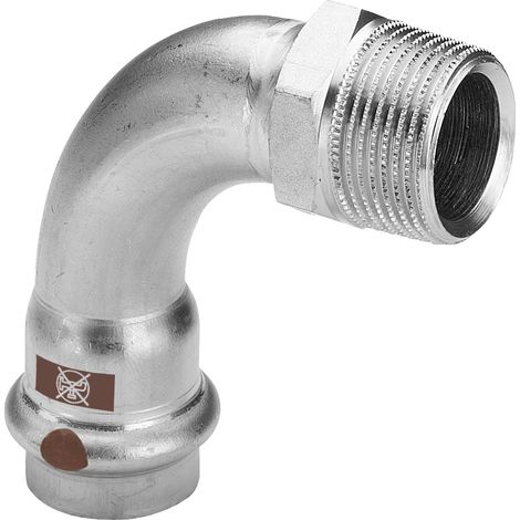 Coude à 90 degrés avec SC Temponox 1714 en acier inoxydable 28 mm x R1