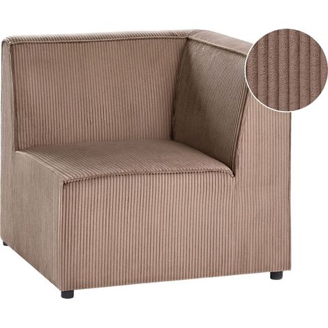 Eckmodul LEMVIG Cord Dunkelbeige rechtsseitig (1/5)