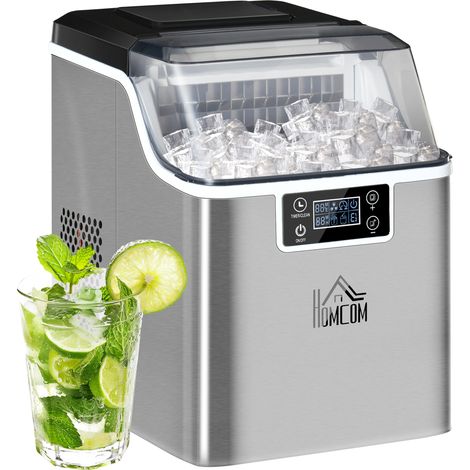 3.2L Compact Ice Machine, with LCD Screen and Accessories - Silver-Tone