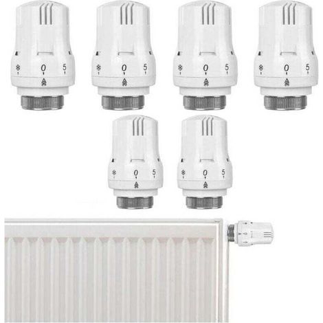 Lot de 6 têtes thermostatiques pour radiateurs – réglage précis de la température – compatible avec valves standard – usage maison et bureau (1/4)