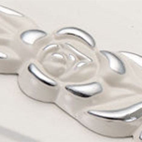 Poignée de meuble laquée blanc ivoire, style européen, petite poignée moderne, poignée à un trou, modèle Leaf 6832 blanc ivoire - ensemble mi-longueur (1/5)