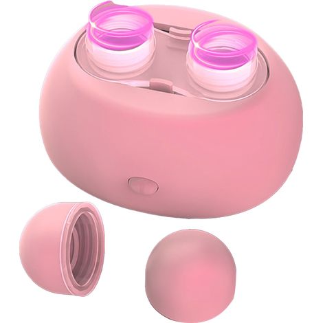 Nettoyeur Ultrasonique Portable pour Lentilles de Contact - Machine de Nettoyage Automatique Rechargeable Rose (1/5)