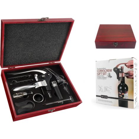 Weinöffner-Set in einer Holzbox (10-teilig)