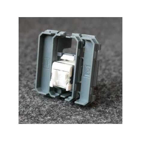 Mécanisme prise réseau RJ45 catégorie 5E FTP 1 poste 2 modules sans plaque ni enjoliveur série Gallery HAGER