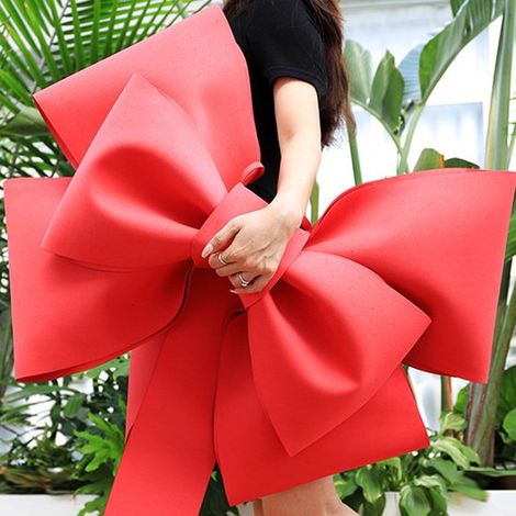 Fiocco fai da te extra large (75 cm) / Decorazione per matrimoni, feste, auto, San Valentino, Natale (Rosso) (1/5)