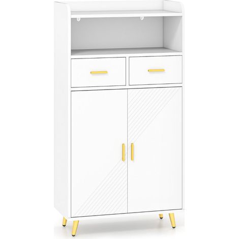 Mueble de cocina 60 x 30 x 113 cm con estante multifunción regulable estilo moderno madera blanca 200010238
