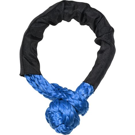 Manille souple 17 tonnes, résistance à la rupture, corde de récupération routière en polyéthylène polymère robuste pour tout-terrain bleu (1/5)