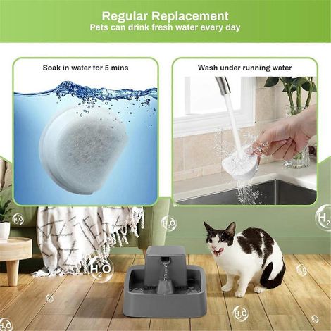 Filtres et mousse pour fontaine à eau en céramique pour chat (lot de 6) - (1/5)