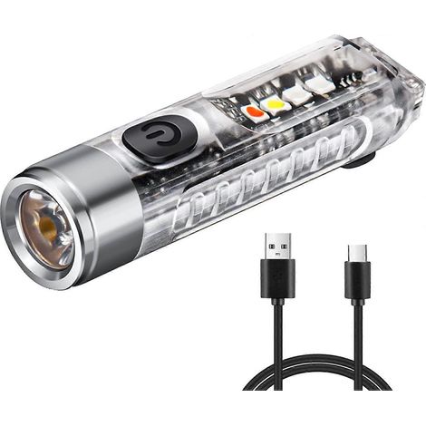 Petite lampe torche LED porte-clés puissante, rechargeable par USB-C, IP65 [Classe énergétique A+] (1/5)