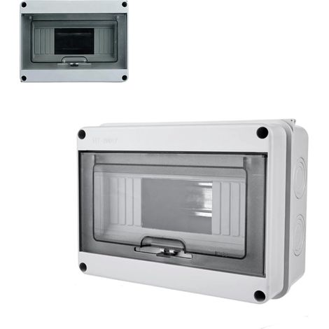 Coffret Electrique Etanche Exterieur, Boîte Etanche Electrique Exterieur Ip65, Boîtier De Distribution En Saillie, Tableau Electrique Etanche Pour Disjoncteur Mural, (Blanc Grisâtre) (1/5)