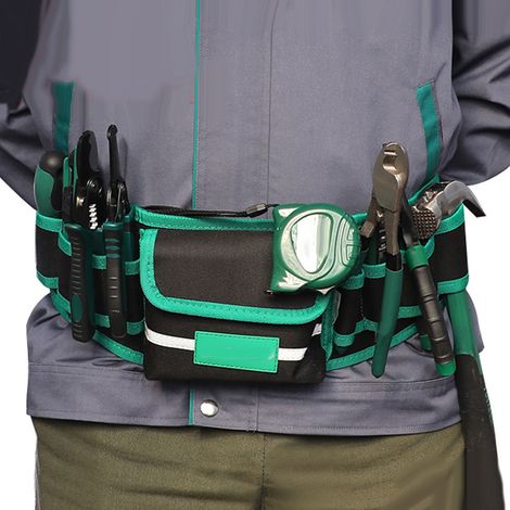 Große Werkzeugtasche für Elektriker, wasserdichtes Oxford-Gewebe, Fach für Bohrmaschine, 8 Taschen, Hüfttasche 560 x 120 mm / 22 x 4,7 Zoll (1/5)