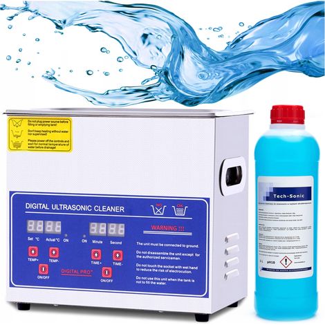 Pulitore a ultrasuoni 220W 3.2L PS-20A + Tech Sonic 1L Blu