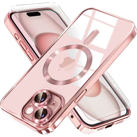 Custodia per iPhone 15, Electro MagSafe, rosa + pellicola protettiva per lo schermo (1/5)