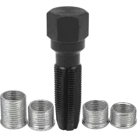 Kit de réparation de filetage de bougie d'allumage 14 mm avec taraud alésoir M14x1,25 (1/4)