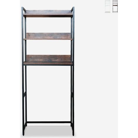 Waschmaschine Trockner Abdeckung WC 3 Böden 63x24x157h Tamiq - Braun - Schwarz