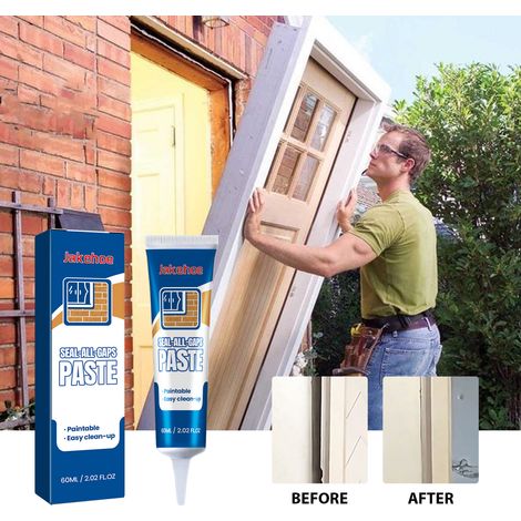 Tür- und Fensterkleber, Bodenbeläge, Tür- und Fensterspalten füllen, Reparatur, Verklebung, spritzwassergeschütztes Dichtmittel – 60 ml -- BIEMMEDUE (1/5)