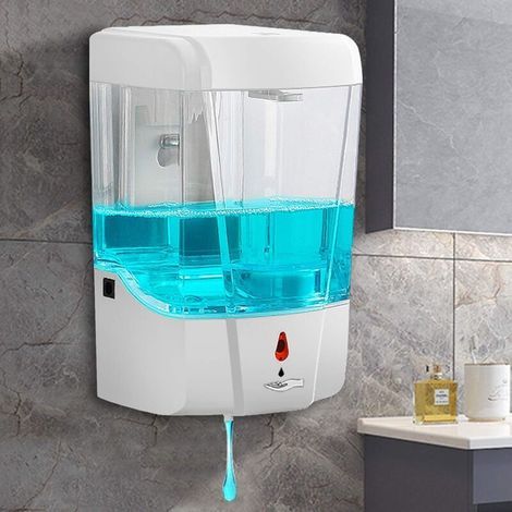 Automatic hand soap dispenser, 700ml wall-mounted soap dispenser, touchless hand sanitizer shampoo dispenser, touchless liquid dispenser for g (1/5)