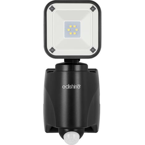 EDISHINE Batterie LED Strahler mit Bewegungsmelder Außen, IP44 wasserdicht, Verstellbarer Lampenkopf, 300LM, 6000K, für Garage, Kabelloser Batteriebetriebener Außenstrahler (1/5)