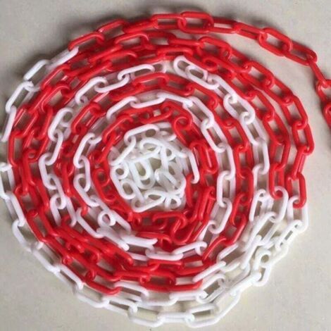 Warnkette aus rotem und weißem Kunststoff, 10 m