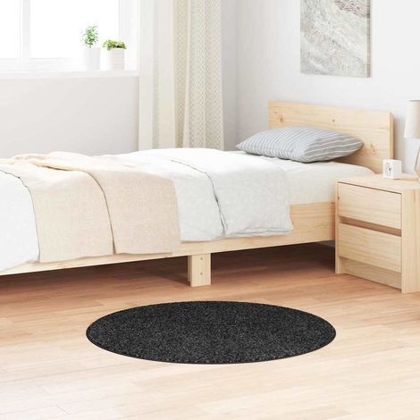 Anti-slip Shaggy Rug Dark Grey 90 x 90 cm PP vidaXL (1/5)