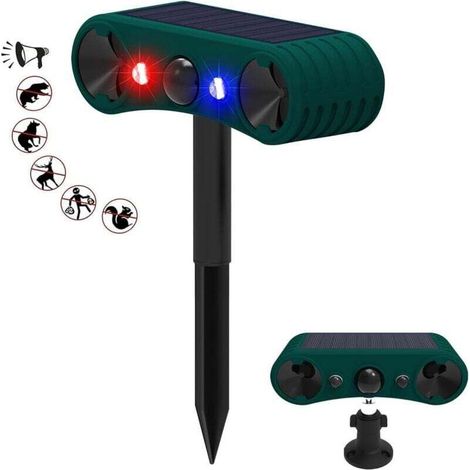 Alarme Solaire avec détecteur de Mouvement intérieur et extérieur, 129 DB Sirène puissante 4 Modes Alarme de sécurité Lumière Rouge et Bleue (1/4)