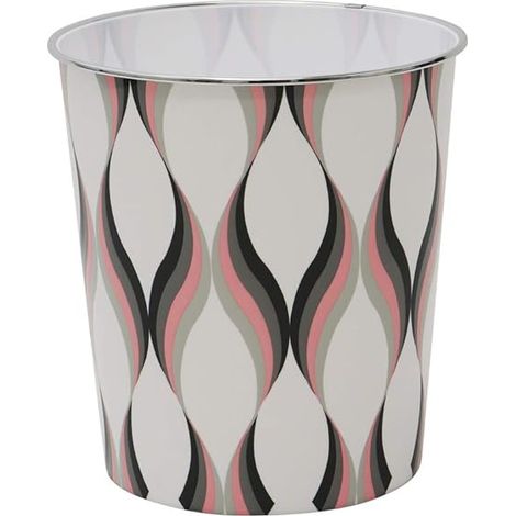 Small Spiral Waste Paper Bin, Light Pink/Grey (1/4)