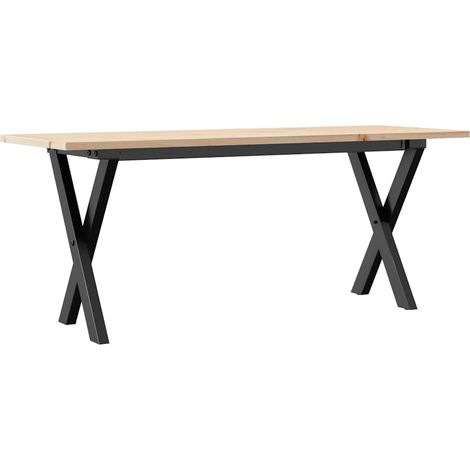 Maison Exclusive - Tavolino Salotto Telaio a X 110x40x45 cm Legno Pino e Acciaio