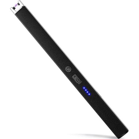 Noir,Briquet électrique, Allumefeu à Arc climatiquement Neutre USBC sans, Briquet de Poche avec Interrupteur de sécurité Double, résistant au Vent et AntiExplosion pour Cuisine, extérieur (1/5)