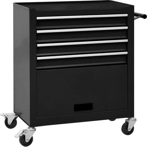 Carro taller para herramientas 4 cajones + compartimento grande, Armario caja para herramientas