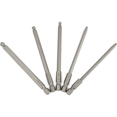 Embouts de tournevis 5 embouts/H2.5 boule aimanté, pour bricolage (1/5)
