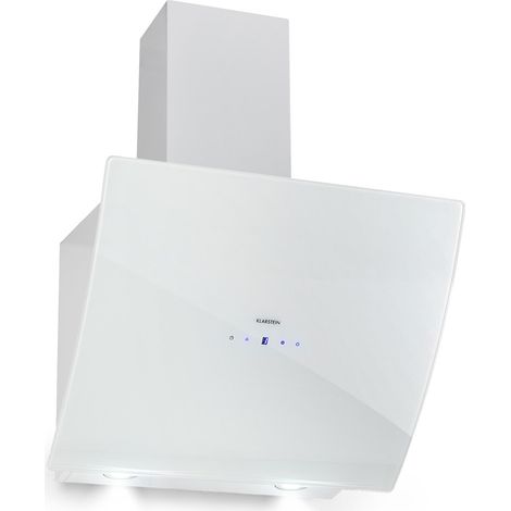 Klarstein Hotte Aspirante 60cm, Hottes de Cuisine Inclinées, Filtre de Hotte en Aluminium, Débit d'Air Puissant 595m³/h, LED, Ecran Tactile, Extracteur d'Air Silencieux, Hotte Efficace avec Evacuation (1/8)
