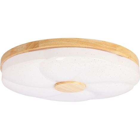 Plafonnier rond bois/blanc LED 24W 4000K Candellux Fiorino (1/3)