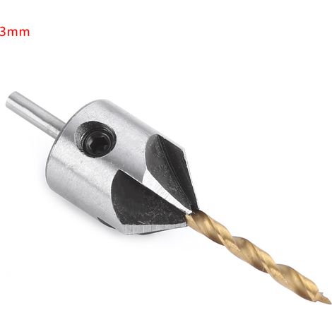 Fraise à lamper Bois Menuiserie Outil de Perçage Tige Ronde avec Clé Hexagonale (3mm)