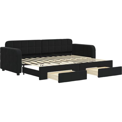 Maison Exclusive - Tagesbett Ausziehbar mit Schubladen Schwarz 80