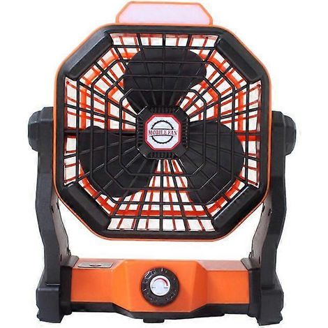 Ventilateur de camping avec lanterne LED, ventilateur de tente extérieur rechargeable 10400 mAh 9 pouces, rotation de la tête à 270°, vitesse variable et silencieux, fonctionnant sur batterie USB pour (1/5)