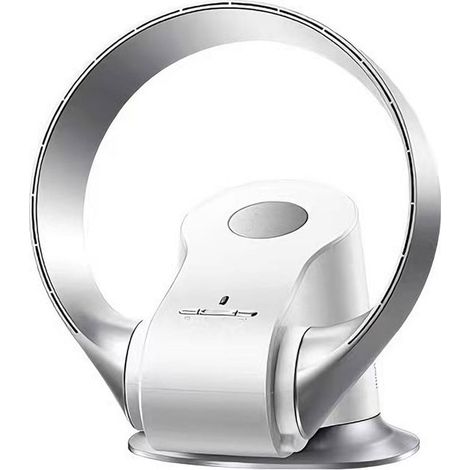 Ventilatore da parete senza pale da 14 pollici - 9 velocità - Oscillazione a 90° - Timer - Camera da letto - Ufficio Telecomando incluso - Design senza pale da 35 W (argento) (1/5)