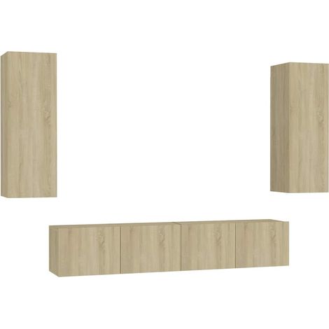 Maison Exclusive - Set di Mobili TV 4 pz Rovere Sonoma in Legno Multistrato (1/5)