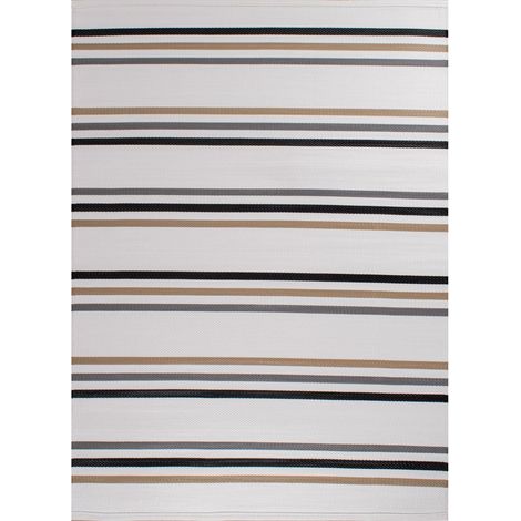 Tapis Capri moderne pour extérieur noir UV résistant - 120 x 160 cm (1/5)