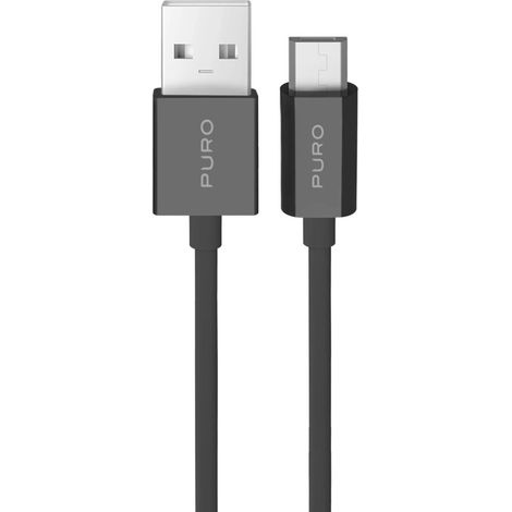 Cable Puro TPE USB-A - microUSB de 1 m y 12 W - Negro (1/5)
