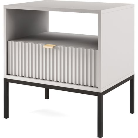 Selsey VELLORE Nachttisch, Grau, 54 cm x 56 cm x 39 cm (1/5)