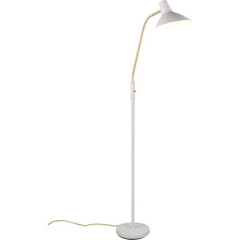 Lampadaire gris laiton bras réglable 145cm E27 Trio (1/3)