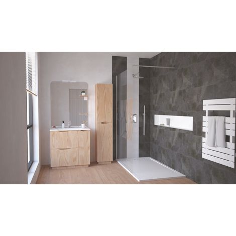 ONDEE - Mueble de de baño PALERMO - 80cm - color madera - Lacado - Entregado en kit (1/4)
