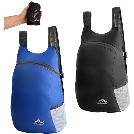 Lot de 2 sacs à dos ultra-légers, imperméables et pliables, parfaits pour la randonnée, les voyages et une journée en toute simplicité. (1/5)
