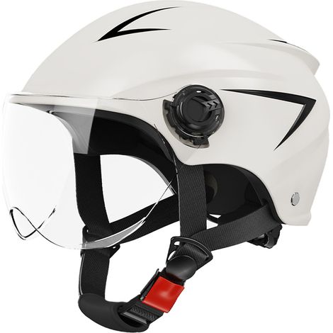 Casque de moto blanc avec protection solaire, modulable, toutes saisons, pour hommes et femmes. (1/5)