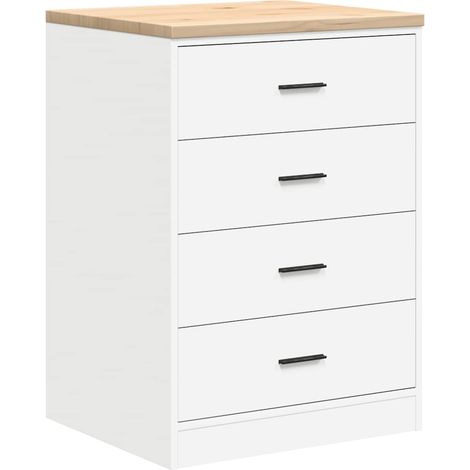 Maison Exclusive - Armadietto da Garage Bianco 60x51x85 cm Legno Massello di Pino