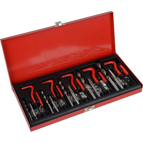 Kit de réparation de filetage de 131 pièces, adapté aux filetages M5, M6, M8, M10 et M12, pour l'entretien et la réparation (1/4)