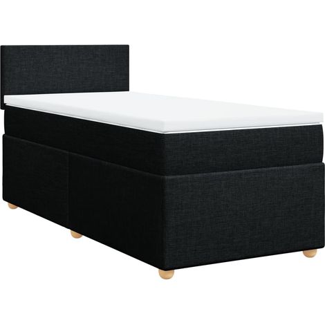 Maison Exclusive - Giroletto a Molle con Materasso Nero 90x200 cm in Tessuto