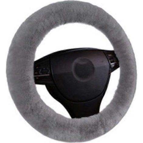 Housse de volant en peau de mouton grey2025 pour femmes et hommes - Volants universels de 15 pouces et accessoires (1/4)