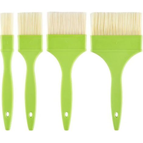 Lot de pinceaux à badigeonner résistants à la chaleur pour huile, barbecue et cuisine - Vert (1/5)